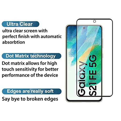 Image of Screen Protector for Samsung Galaxy S21 FE 5G (Black) Tempered Glass Edge-to-Edge 6D Screen Guard With Installation Kit