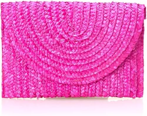 Bolsa Festa Carteira De Mão Clutch Moda Praia Feminina Palha Carteira de Mão, Moda Praia, Festa, Fim de Ano, Presente Pink