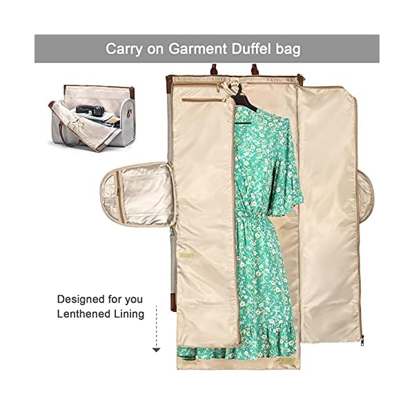 Convertible Garment Bag with Shoulder Strap, Travel Weekender Overnight
