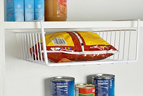 Image of Styleys Metal Under Shelf Basket Wire Rack For Extra Cabinet Storage 13.5-Inch Set Of 1 Black - S11027A - Under Cabinet, Hanging Shelves