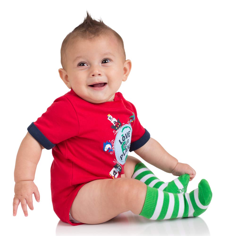 juDanzy Calcetines hasta la rodilla con puños para bebés, niños pequeños y niños (1 par)