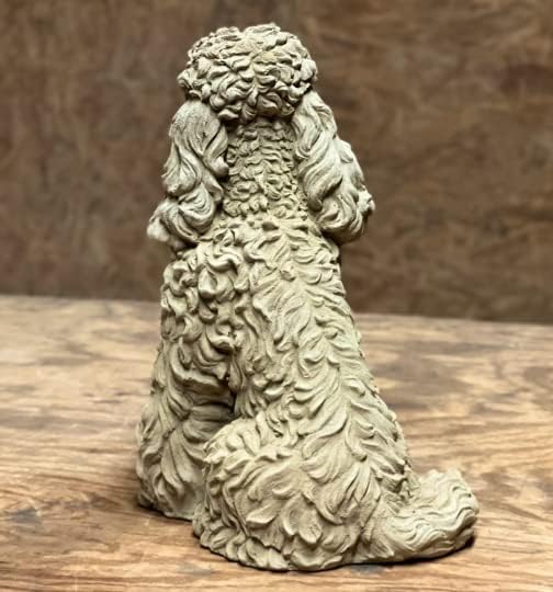 Sitting Poodle Figurine Concrete Real Size Poodle Statue Solid Rock Pet Memorial