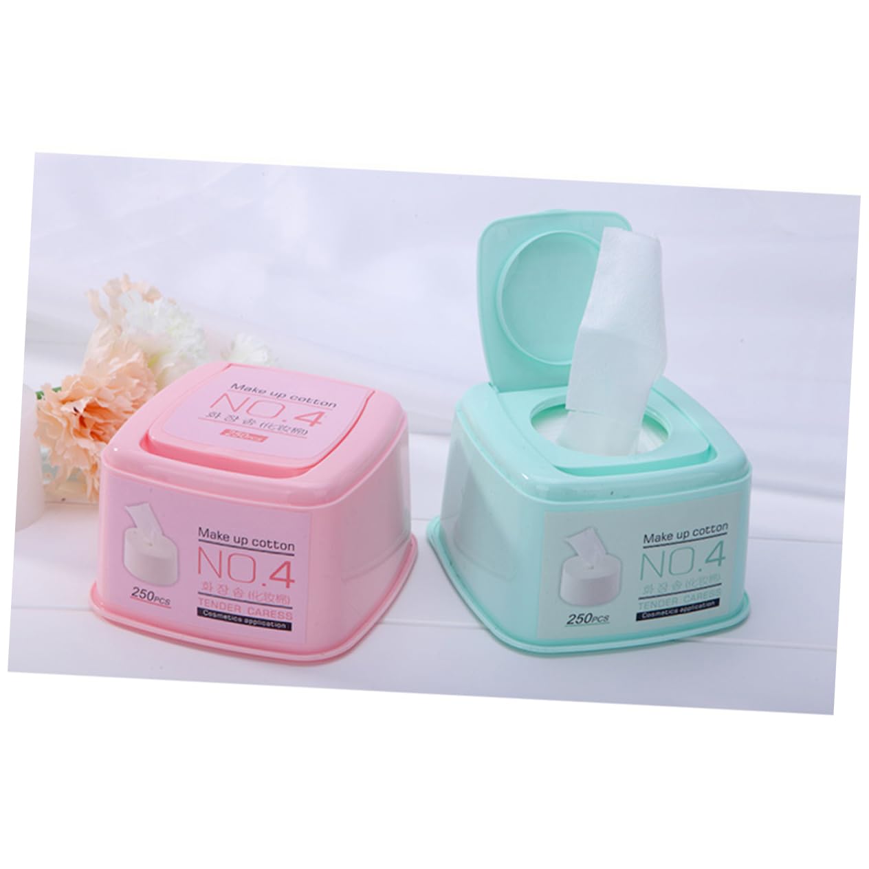 FRCOLOR 4pezzi Cotton Pads Per Rimozione Makeup Morbidi e Delicati Estratti Per Detersione Viso e Unghie Strumento Di Bellezza Multiuso Confezione Random Colorata