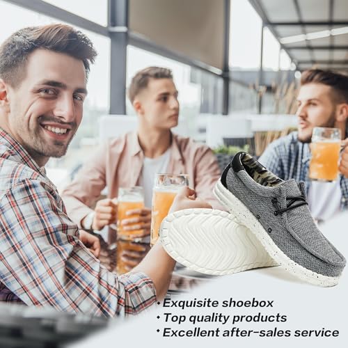 Men’s Machine Washable Slip On Lace Up Casual Loafer Breathable Travel Canvas Shoes for Men Comfortable and Stylish Summer Loafers Lightweight Walking Shoes Boat Shoe2