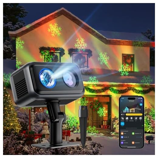Govee Outdoor-Projektorlicht, RGBW-Dreifarben-Laserlicht mit 50+ Szenenmodi für alle Festivals, Smart IP65 Wasserdicht Aurora Projektor Light, Funktioniert mit Alexa, Matter, Google Assistant