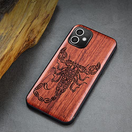 Coque en bois pour iPhone 7 8 Plus contre les rayures avec dos Scorpion A117