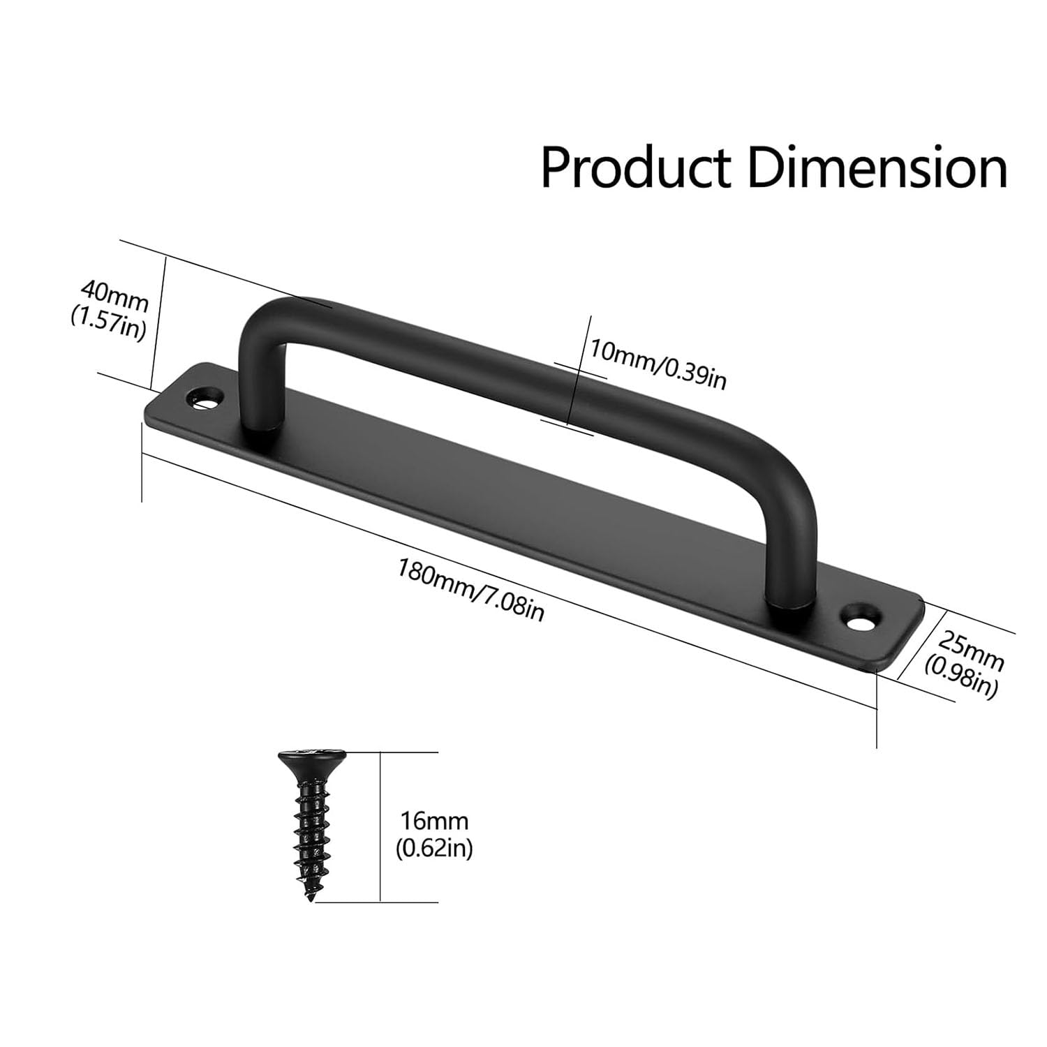 2 Pack Sliding Door Handles, 160mm Hole Center Aluminum Alloy Pull Handles for Interior/Exterior Doors - Image 2