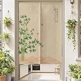 MYRU Japanese Noren Doorway Curtain Tapestry (Green Bamboo,33.5 Inches x 59 Inches)