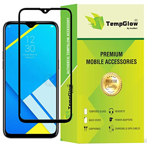 Image of Screen Protector for Realme 3 / 3i / 3 Pro (Black) Tempered Glass Edge-to-Edge 6D Screen Guard With Installation Kit