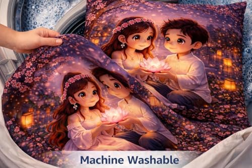 Image of Decor Well 7D Digital Printed King Size Bedsheet with 2 Pillow Covers|Soft Premium Polycotton Feel Microfiber Double Bed Bedsheet,Breathable,Wrinkle Free&Fade Resistant,90x100 Inch,Pink Tree Couple