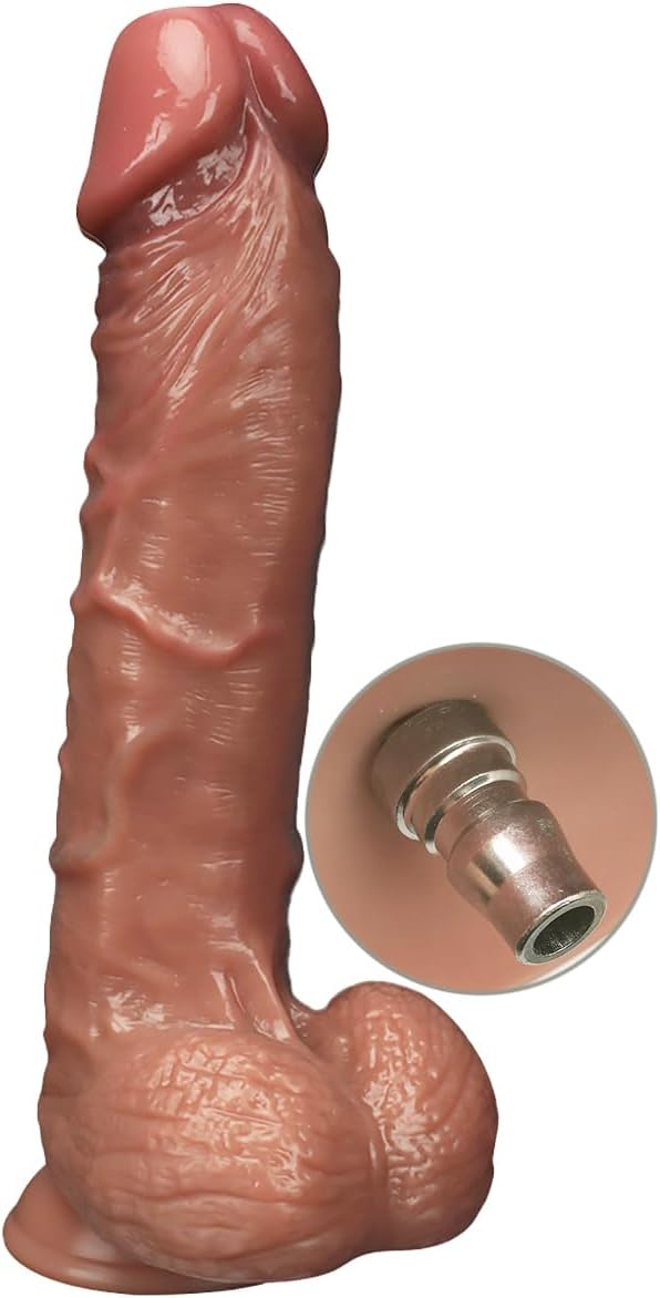 10.43" Realistic Thick Dildo with 3XLR Adapter Premium Liquid Silicone Big Cock Skin Touch Penis G Spot Anal Dildo Sex Toy for Women