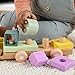 Fisher-Price Wood Baby Toy Stacking Train, 9-Piece Activity with Silicone & Wooden Blocks for Infants & Toddlers Ages 9+ Months