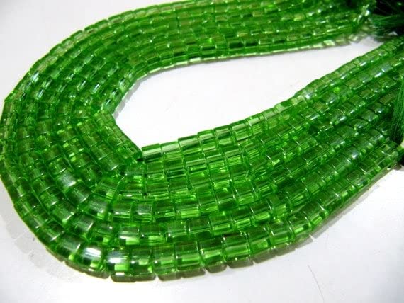 LKBEADS Hydro kwarc perydot kolorowe koraliki / rozmiar 5 mm gładki kształt pudełka koraliki / sznurek 25 cm długości