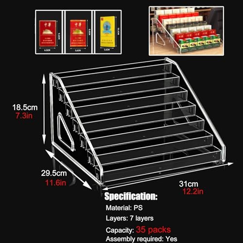 Étagère à cigarettes en plastique transparent pour vitrine de comptoir de supermarché - 2