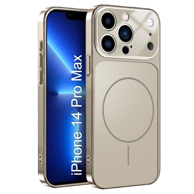 Image of LuxuryKase Converter Case for iPhone 14 Pro Max | Premium Protective MagSafe Cover | iPhone 17 Pro Series Style Design | in Built Camera Guard | Wireless Charging Compatible - Grey