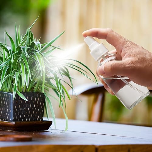 Clear Glass Spray Bottles 4 oz, Small Empty Spray Bottles for Essential Oils, Fine Mist for Face, Hair, Plants, Travel, Perfumes, Cleaning Solutions - 4 Pack3