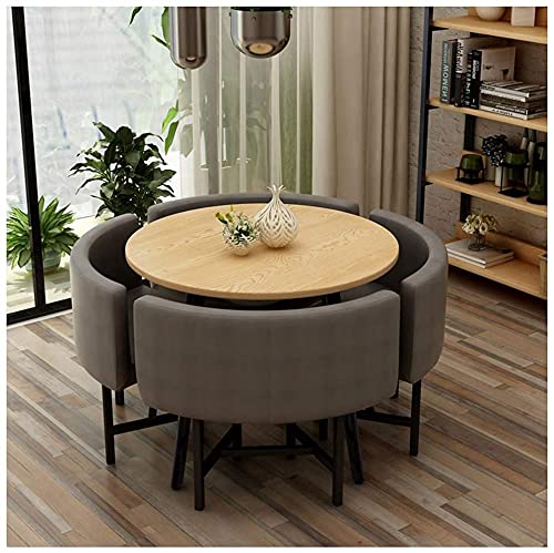 Aciyd Conference Reception Room Coffee Table With Chair, 80Cm Round Table Restaurant Living Room Balcony Hotel Office Meeting Room Dessert Shop Coffee Shop (Color : Grey) #TOP4
