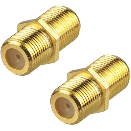 VCE Coaxial Cable Connector, RG6 Coax Cable Extender F-Type Gold Plated Adapter Female to Female for TV Cables, 2 Pack