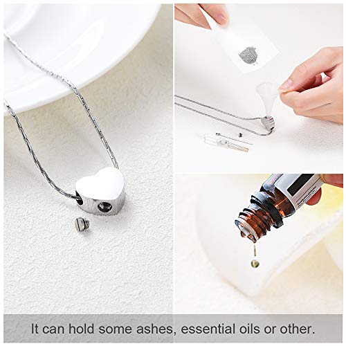 Constantlife Cremation Jewelry For Ashes - Heart Pendant Memorial Urn Necklace Ashes Holder Stainless Steel Personalized Customization Keepsake (Silver) #TOP4