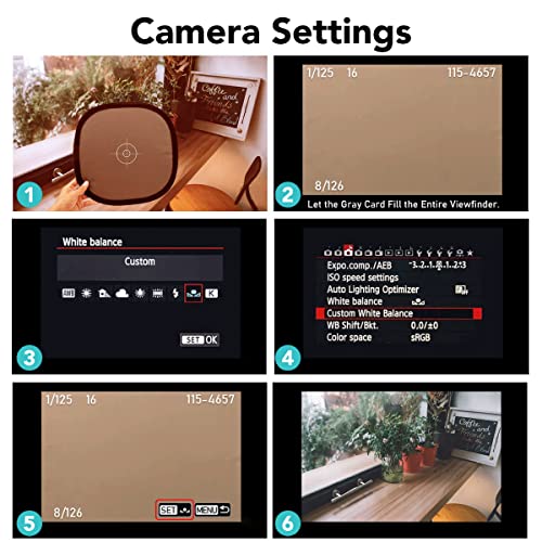 Foto&Tech Double-Sided 18% Gray Card And White Balance Disc, Gray And Neutral White Panel With Nylon Bag And Cable Tie, Collapsible Reference Reflector Focus Board For Camera Photography (12"/30Cm) #TOP5