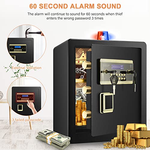 2.3 Cub Home Safe Fireproof Waterproof, Fireproof Safe Box With Fireproof Document Bag, Digital Keypad Key And Inner Cabinet Box, Large Fireproof Document Safe For Money Jewelry Valuables #TOP5