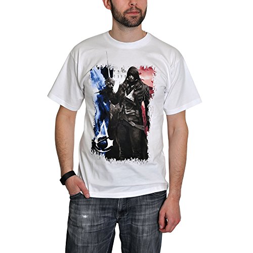 ABYstyle - Assassin's Creed - Tshirt - AC5 - Flag - Men - White (L)
