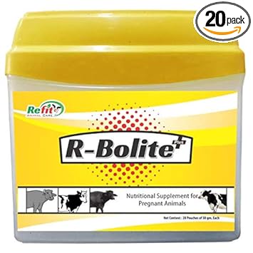 REFIT ANIMAL CARE Nutritional Supplement for Pregnant Cow, Cattle & Buffalo, 20 Pouches Set, R-Bolite+