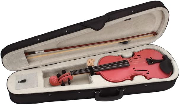 Violin 4/4 Full Size with Case, User Manual, Hard Case, Bow, Rosin - Pink Acoustic Violin Starter Set for Adults, Beginners, Students, Kids 11 Years Old Above