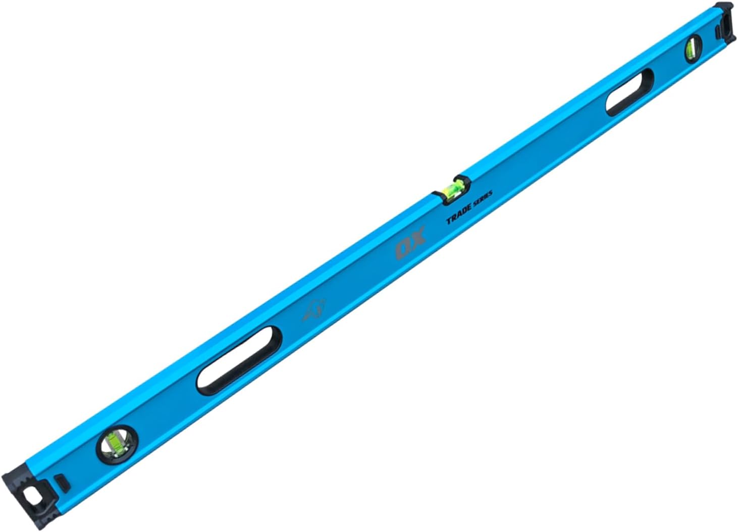OX Trade 6 Foot Level Box Beam - Aluminum Body 72 Inch Level - Magnified Vials with Shock Absorbing End Caps - Soft Grip Handle 6 Foot Levels for Construction Leveler Tool