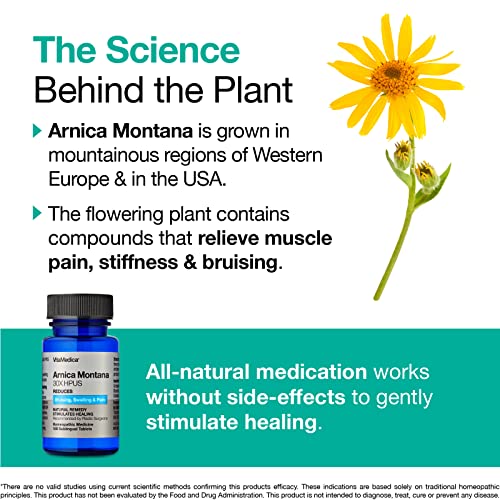 VitaMedica-Arnica-Montana-30X-HPUS-Made-in-USA-Plant-Based-Bruising-Swelling-Inflammation-Muscle-Pain-Relief-Post-Surgery-Homeopathic-Remedies-Arnica-Tablets-150-Ct