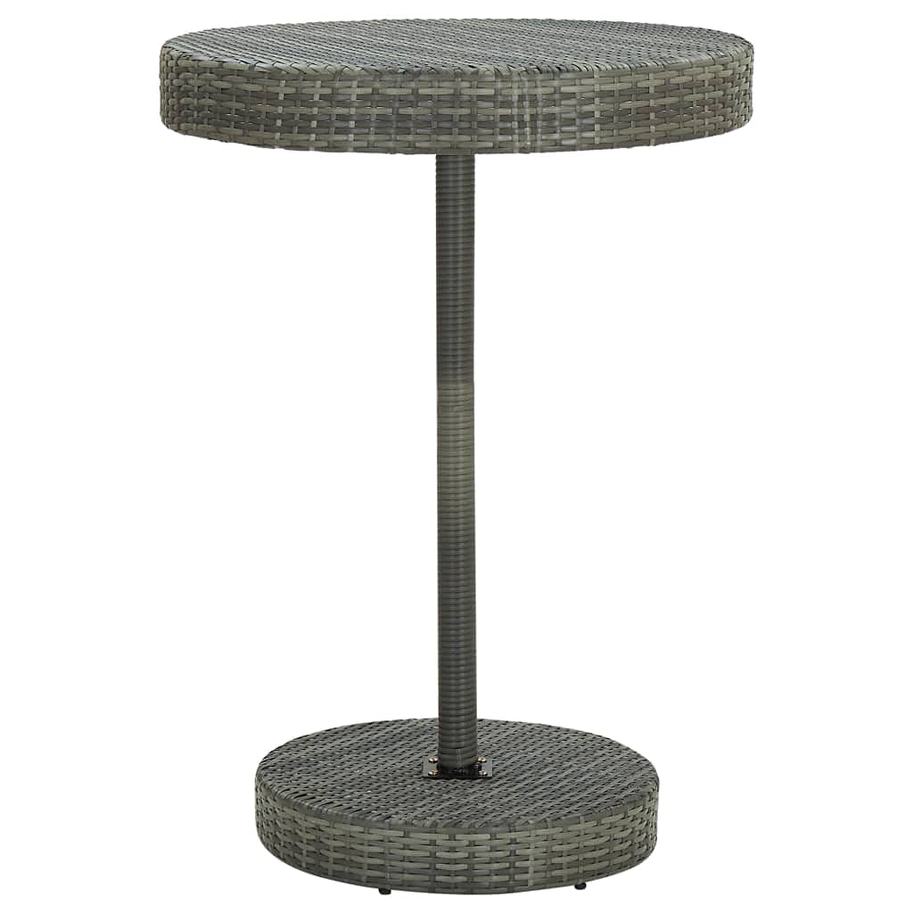 vidaXL Ensemble de Bar de Jardin 5 pcs avec Coussins Mobilier de Bistrot Ensemble de Salle à Manger d'Extérieur Salon de Jardin Résine Tressée Gris