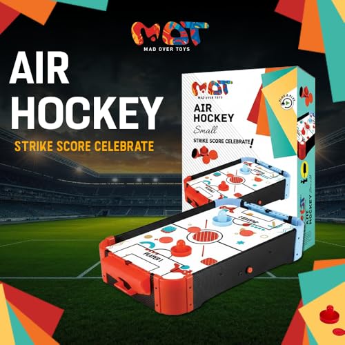 Image of Air Hockey|Portable Tabletop Electric Powered with 2 Strikers 4 Pucks | Arcade Game for Kids & Adults | Indoor Game | Best for Gifting | Made in India |Size 57cm X 32cm X 16cm