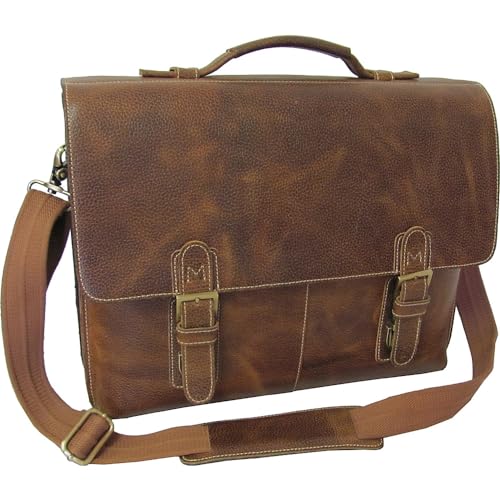 Classical Leather Organizer Briefcase, Brown