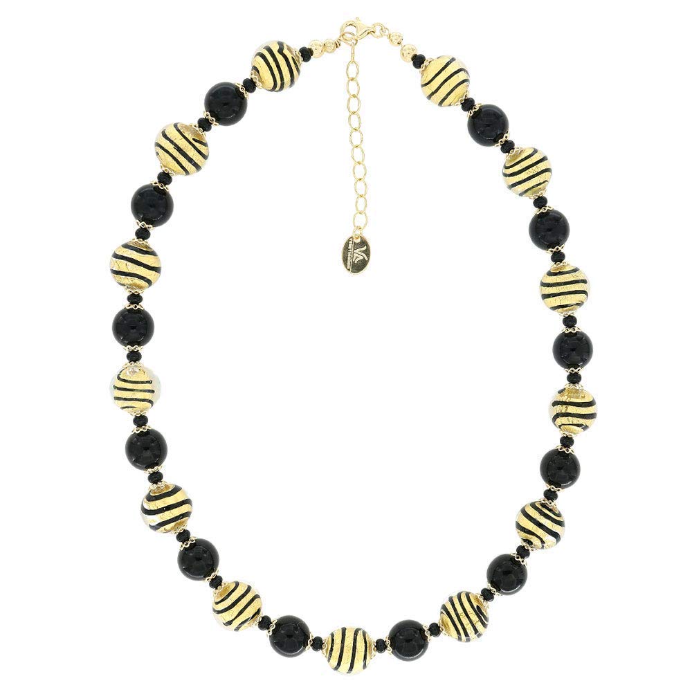 Venetiaurum - Collana Girocollo per Donna Con Perle In Vetro Originale Di Murano E Argento 925 - Gioiello Made In Italy Certificato