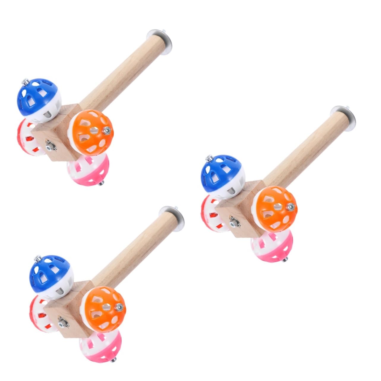 Toddmomy 3piezas Perchadero para Aves con Pelota Giratoria Soporte para Jaula De Periquitos y Accesorio para Juguetes De Aves Diseño Texturizado y Instalación
