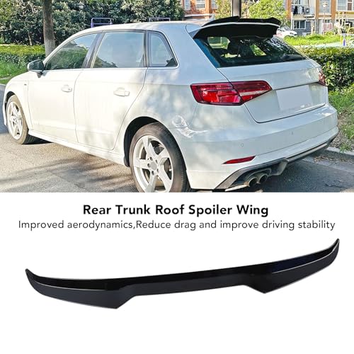 Zestaw Spojlera Dachowego Tylnego Bagażnika do 8V Hatchback 2014-2020 w Celu Poprawy Aerodynamicznego Ogona i Krawędzi Dachu Bagażnika (Black)