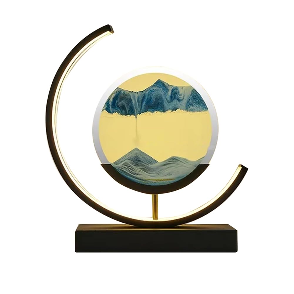 Aurelicxy Quicksand Night Light 3D Landscape LED Moving Sand Art Table Lamp Hourglass Bedside Lamps Home Decor Gift