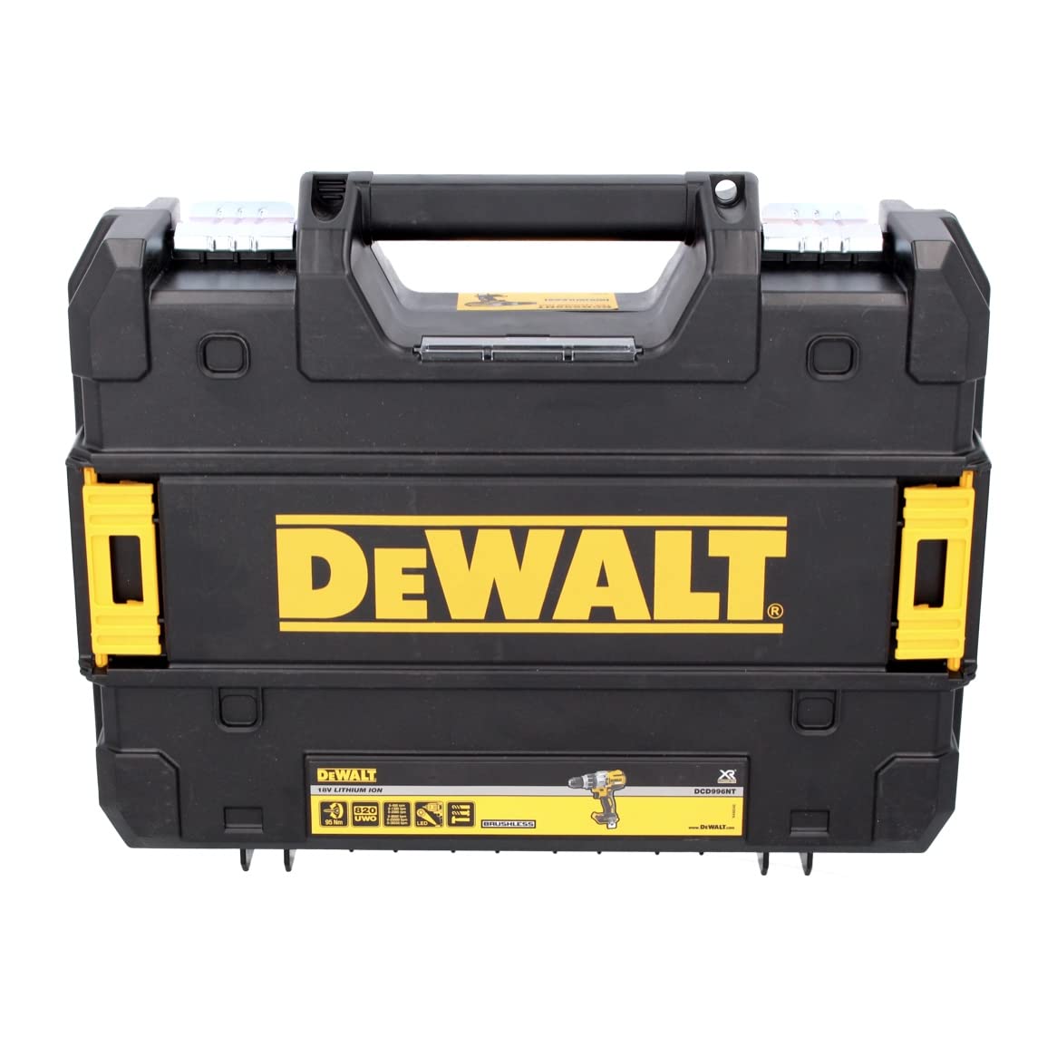 DEWALT Taladro Percutor sin Escobillas XR 18V, 95Nm, portabrocas 1,5-13mm, 3 Velocidades, Incluye 2 Baterías Li-Ion 5Ah, Cargador, Empuñadura, Maletín TSTAK, DCD996P2-QW