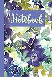 Dot Grid Notebook: A5 Size measuring 6 x 9 inches with a pretty floral design cover in blues and greens. Notebook/Journal with 100 pages. Perfect ... notes, writing practice or bullet journaling.