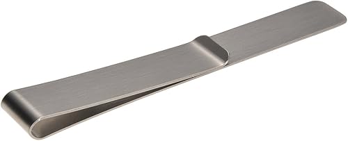 VALYRIA Sujetador de dinero o tarjetas de crédito de acero inoxidable plateado con forma de clip