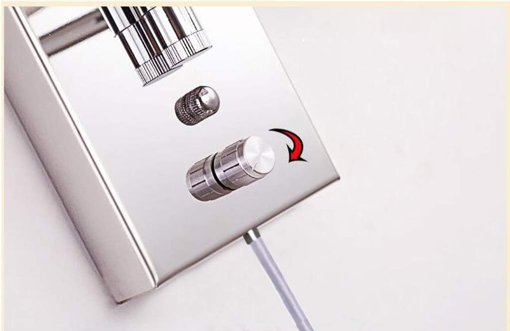 USB Charging Port Plug-in Wall Lamp with On/Off Switch Reading Swing Arm Bedside Living Room Metal + Cloth Wall Sconce (Color : Chrome Color, Size : 32cm×25cm)