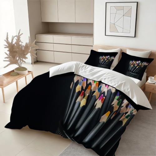 Housse de couette 160x200 cm imprimée 3D rétro avec 2 taies d'oreiller