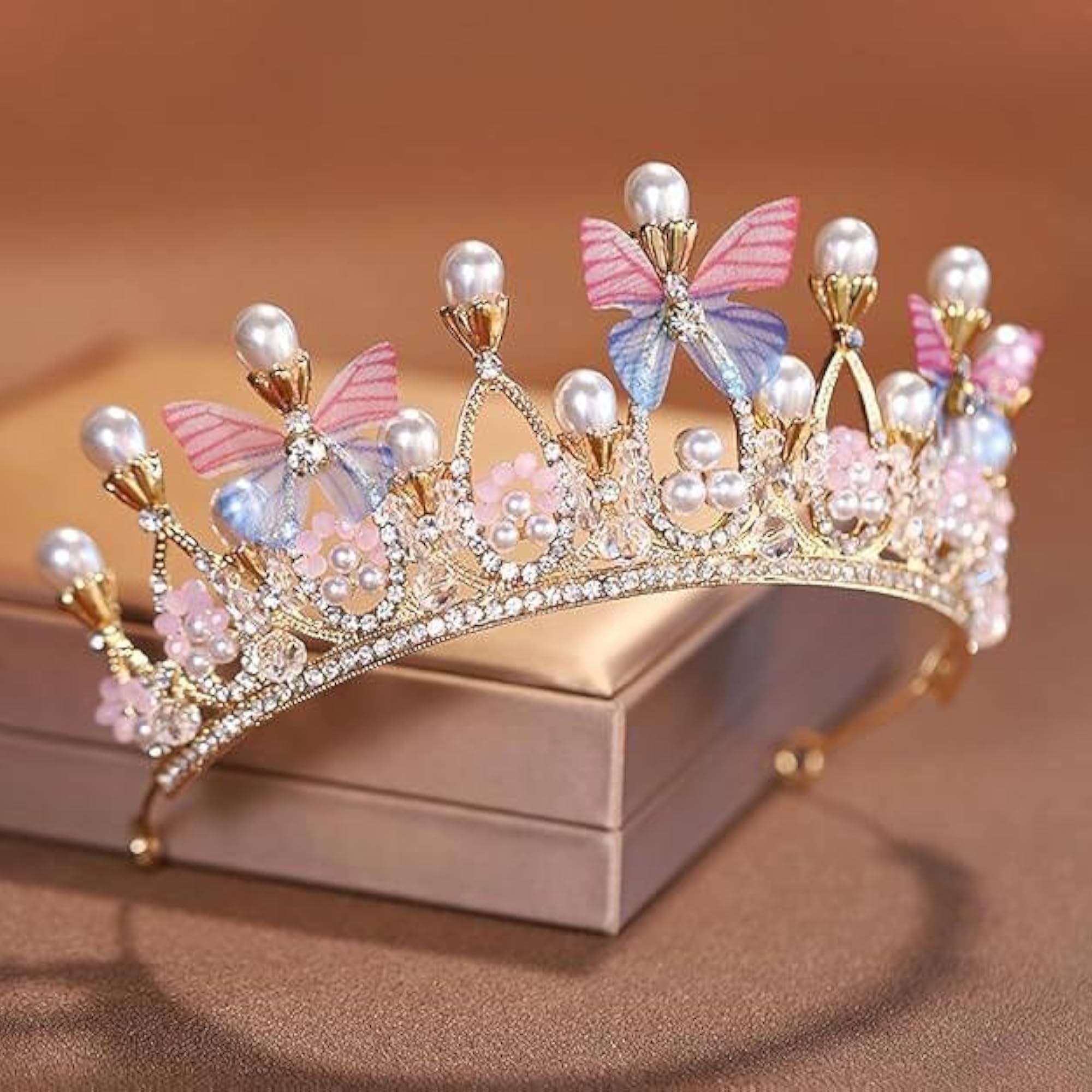 Pearl & Rhinestone Birthday Tiara Hair Accessory for Girls