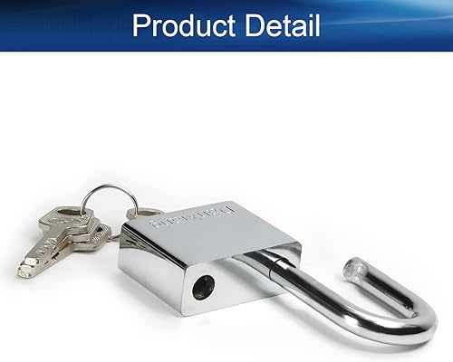 Miniatura 9 de Yinpecly Candado con llave de hierro endurecido, candado laminado resistente con llave diferente para uso en exteriores, cuerpo de hierro y grillete
