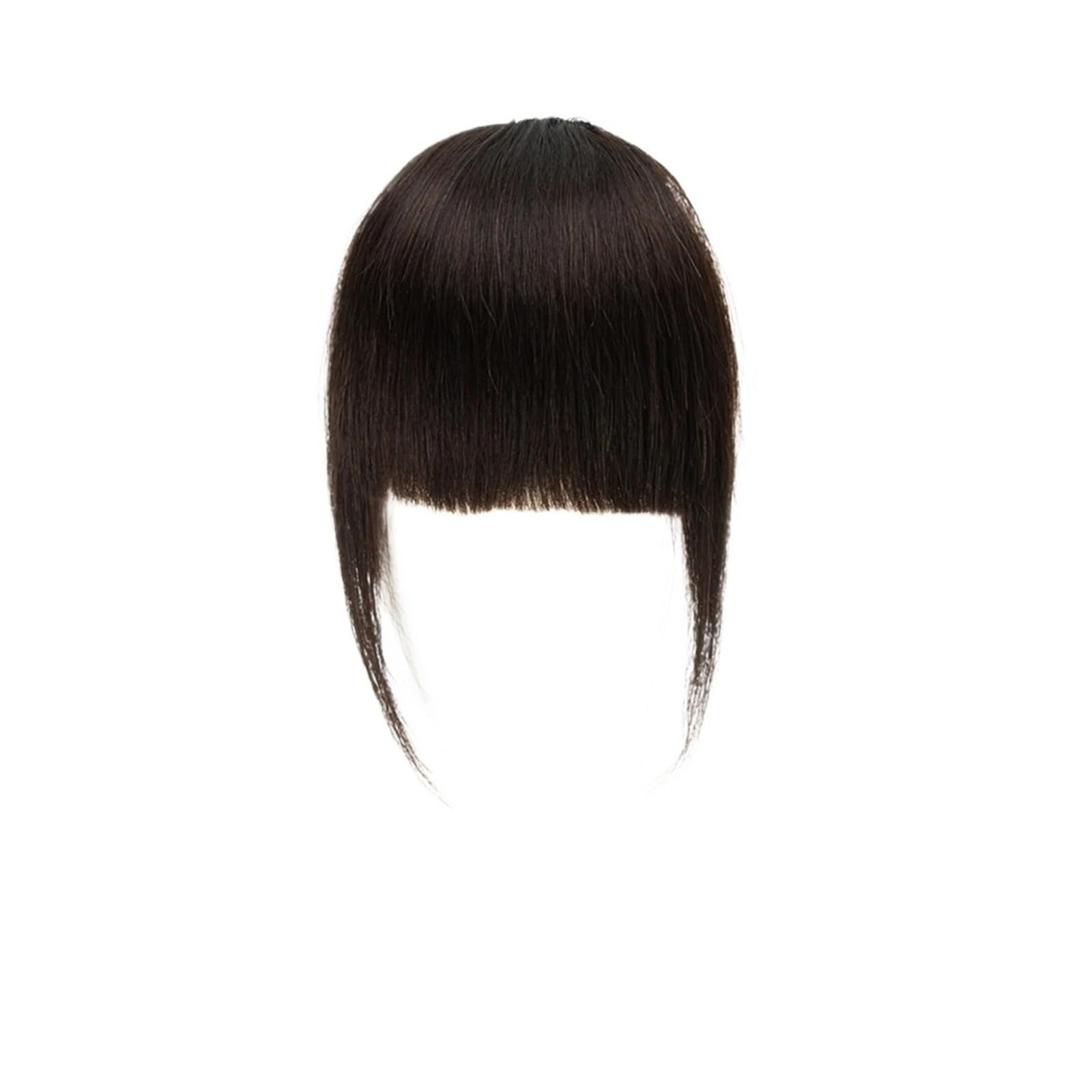 Frangetta Finta Capelli Clip Frangia di capelli umani 3 clip Frangia di capelli naturali con taglio smussato 3D Clip sopra la testa nelle estensioni dei capelli Non Remy 2,5"x4,5" Nero Marrone Biondo