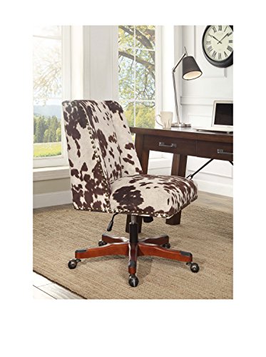 Linon Home Décor Draper Office Chair, Walnut, 24" Wx27.25 Dx36.25-40.25" H #TOP1