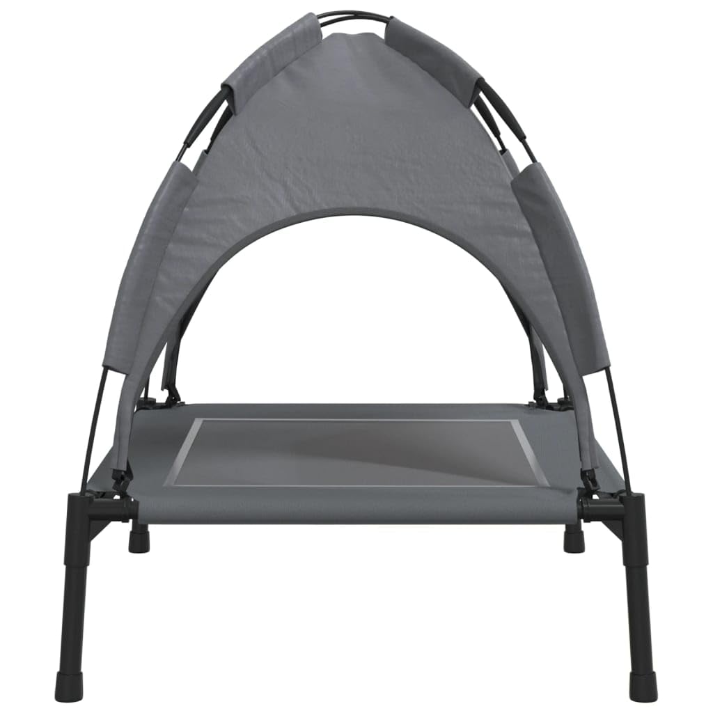 Cama para perros con techo Antracita Tela Oxford y Acero para Perro Gato Salón LH695271