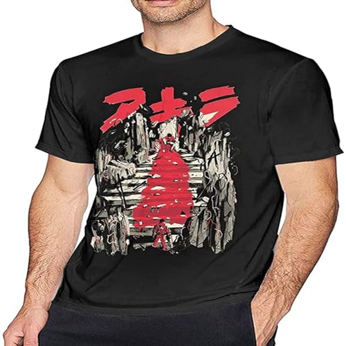 Akira - Camiseta de manga corta para hombre, Negro , XXL