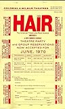 Galt MacDermot "HAIR" James Rado / Gerome Ragni '70 Boston Summer Schedule Flyer