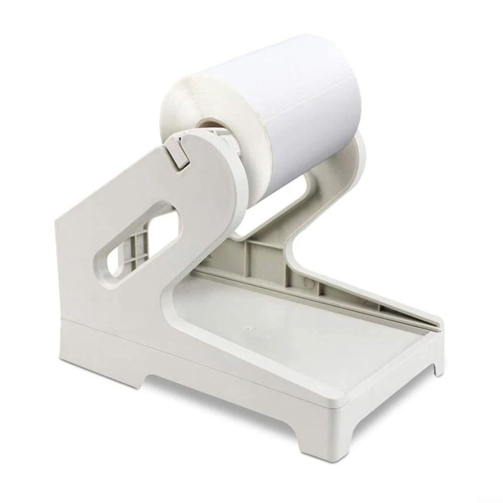 snowchecking White Thermal Label Printer Holder For Roll And Fanfold Labels Compatible With for dymo And for zebra Machines Prevents Skewing And Keeps Labels Organized For Easy for access In Office